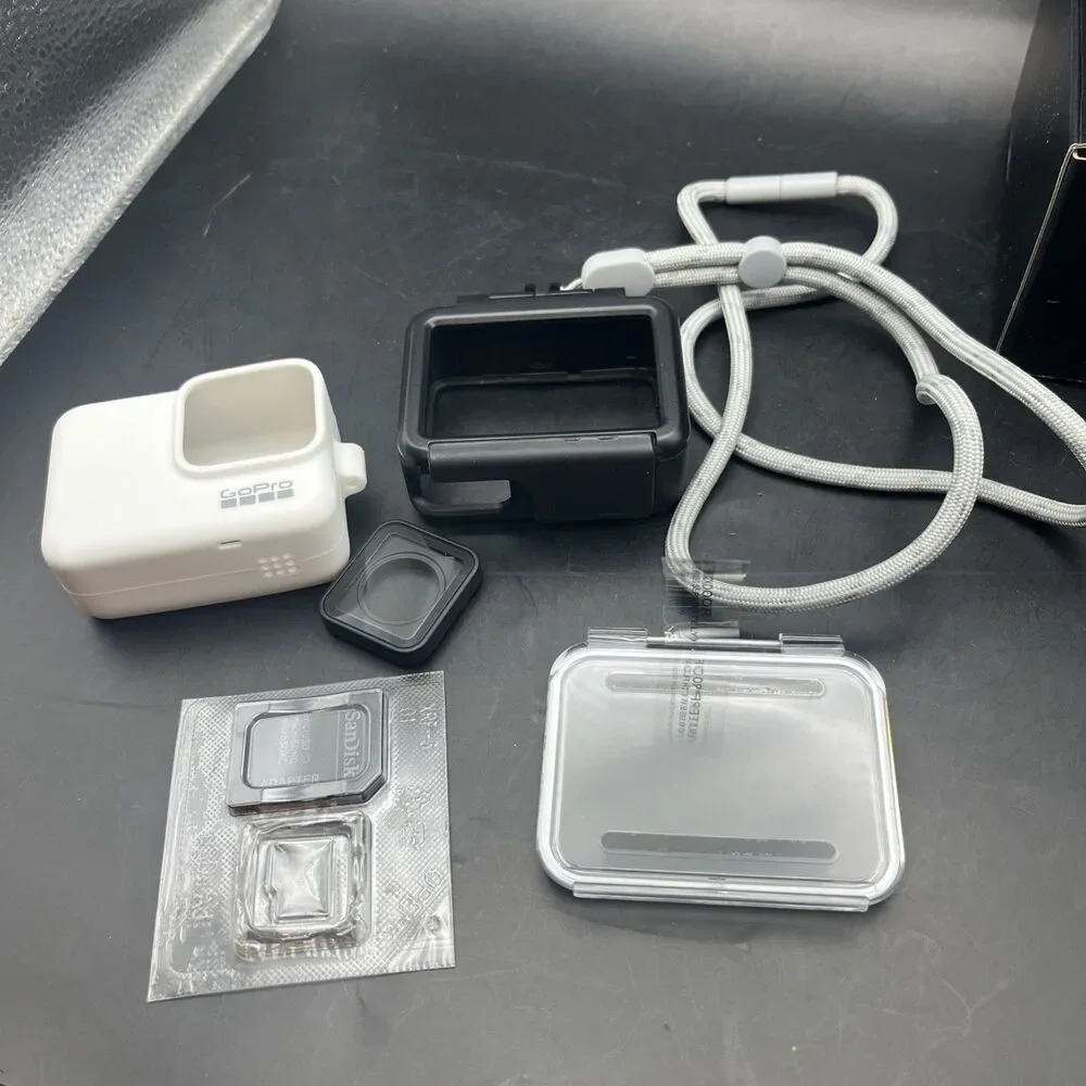 White GoPro Silicone Sleeve + Lanyard For Hero Series 7 Camera White + MORE